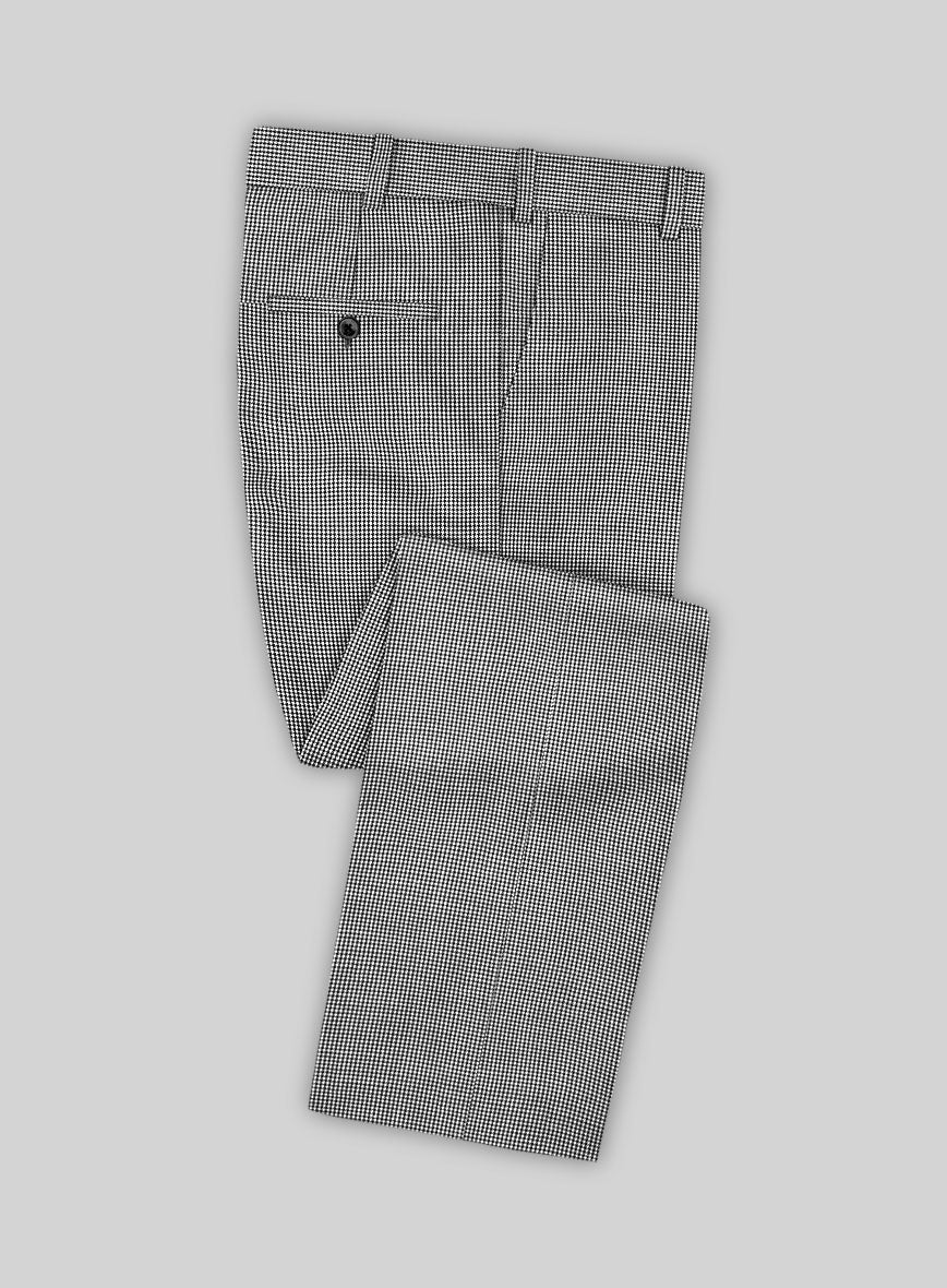 Scabal Belisa Houndstooth BW Wool Pants - StudioSuits