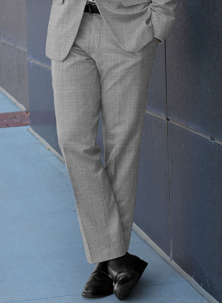 Scabal Belisa Houndstooth BW Wool Pants - StudioSuits