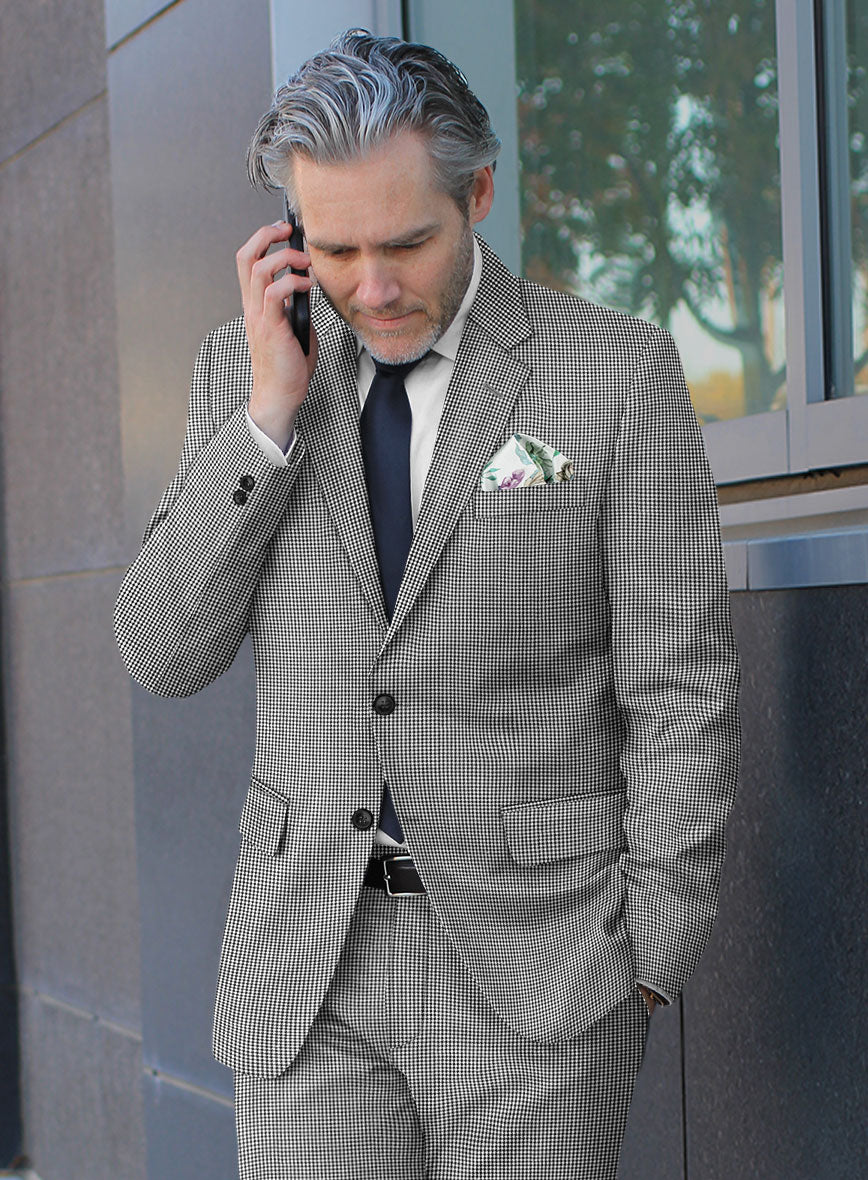Scabal Belisa Houndstooth BW Wool Suit - StudioSuits