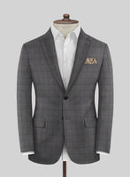 Scabal Londoner Inagi Checks Gray Wool Suit - StudioSuits