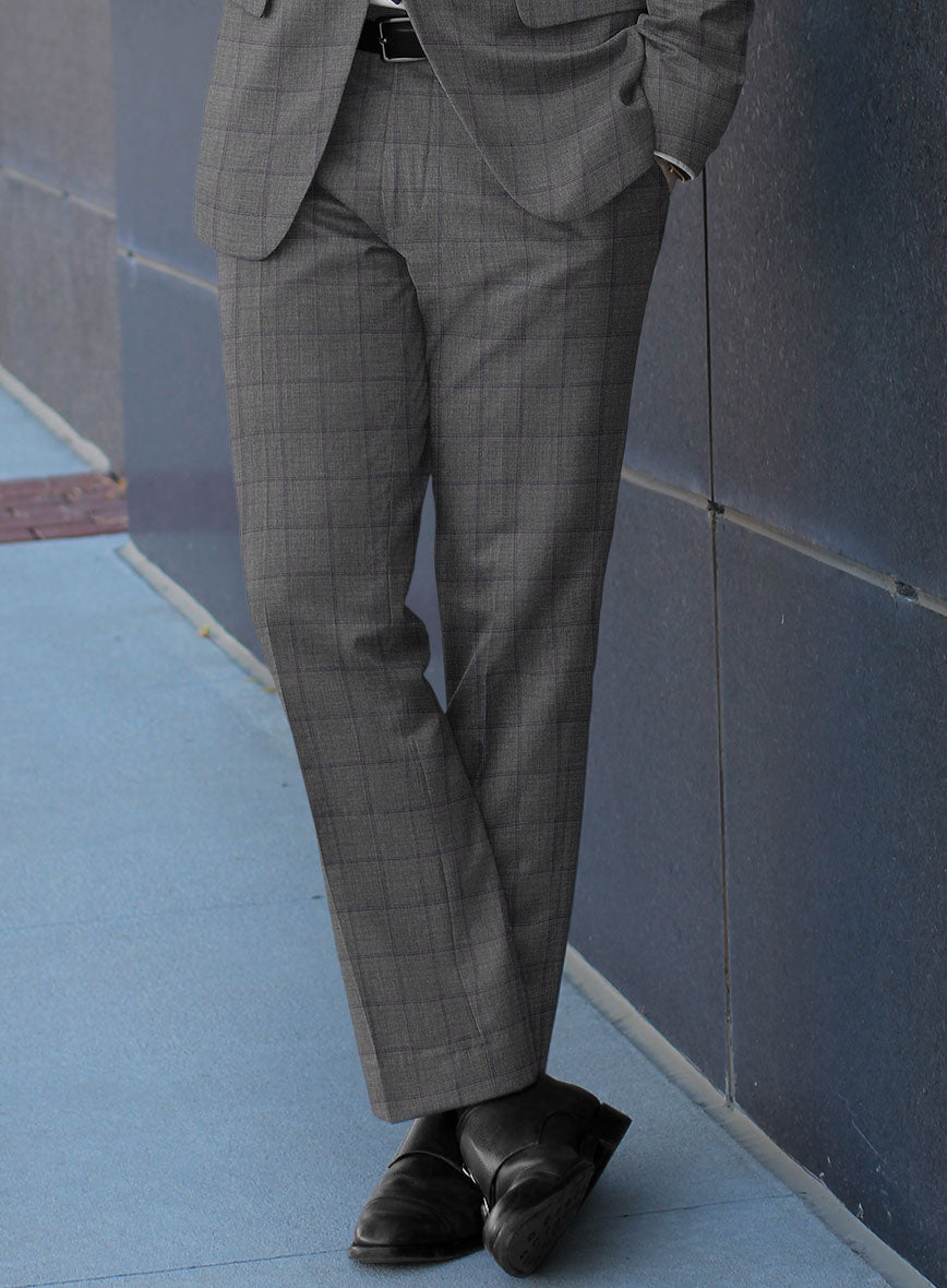 Scabal Londoner Inagi Checks Gray Wool Suit - StudioSuits