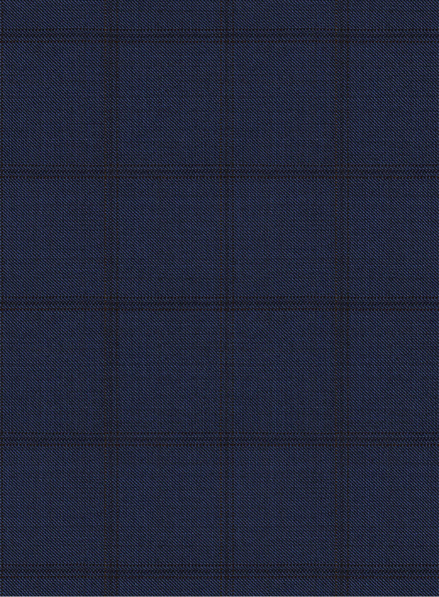 Scabal Londoner Eside Checks Blue Wool Jacket - StudioSuits