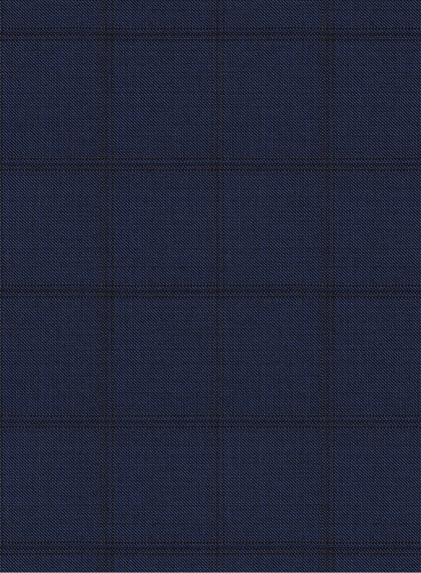 Scabal Londoner Eside Checks Blue Wool Jacket - StudioSuits