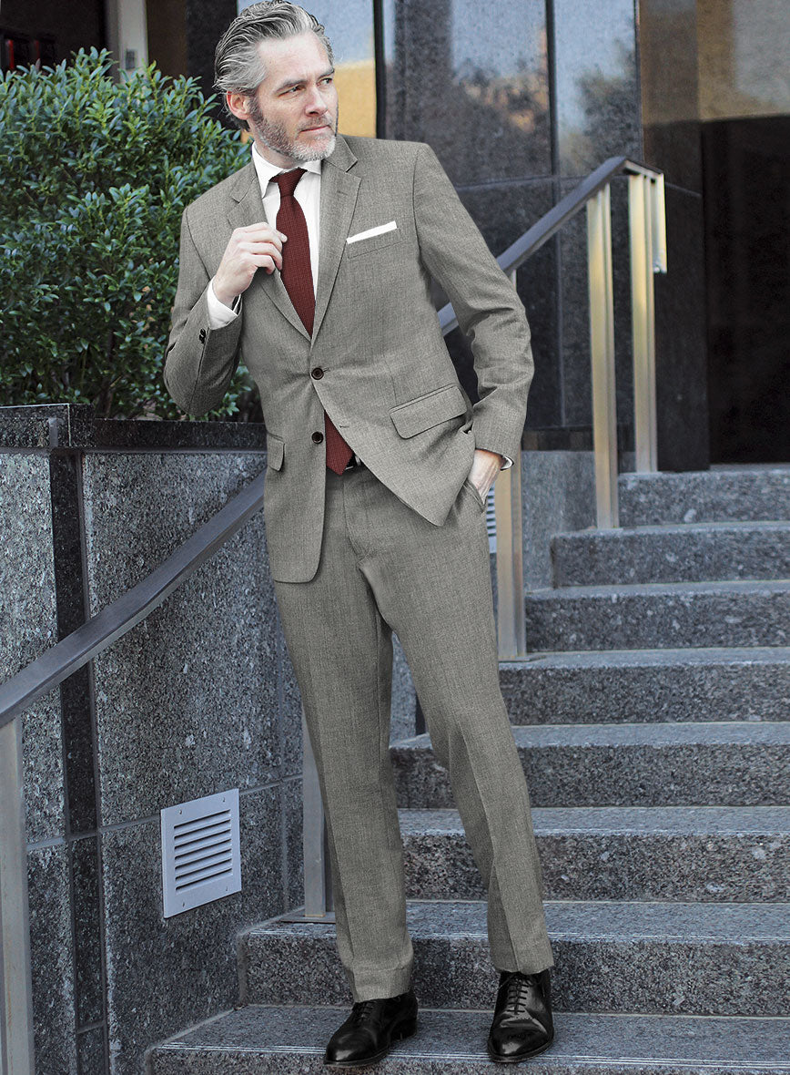 Scabal Londoner Light Gray Wool Suit - StudioSuits