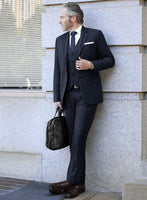 Scabal Rolan Stripe Blue Wool Suit - StudioSuits