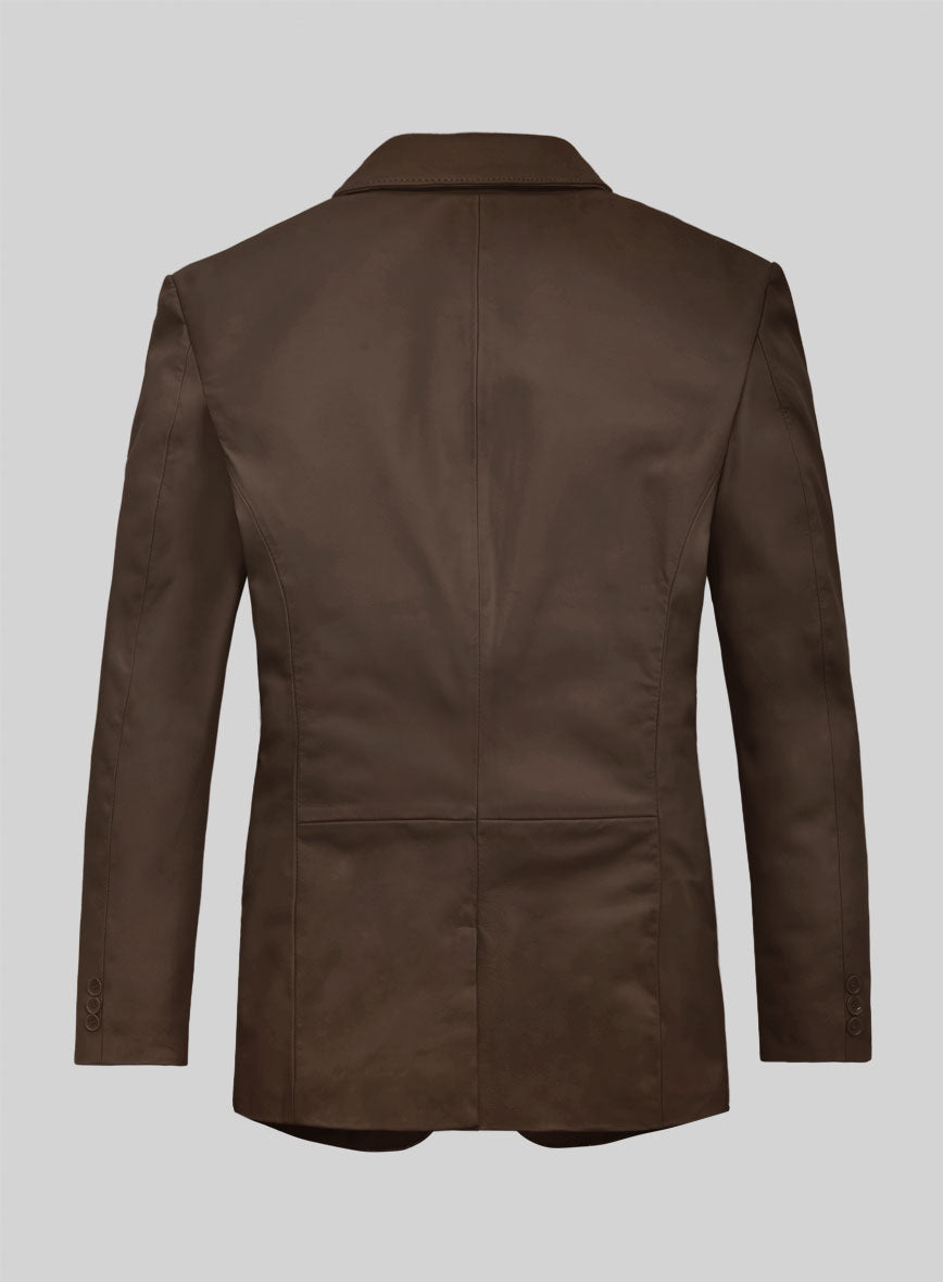 Scottish Brown Lambskin Leather Blazer - StudioSuits