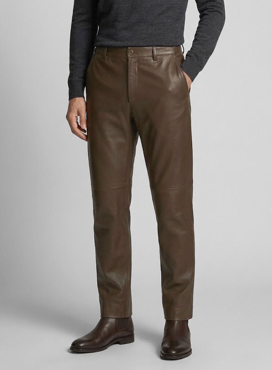 Scottish Brown Leather Trousers - StudioSuits