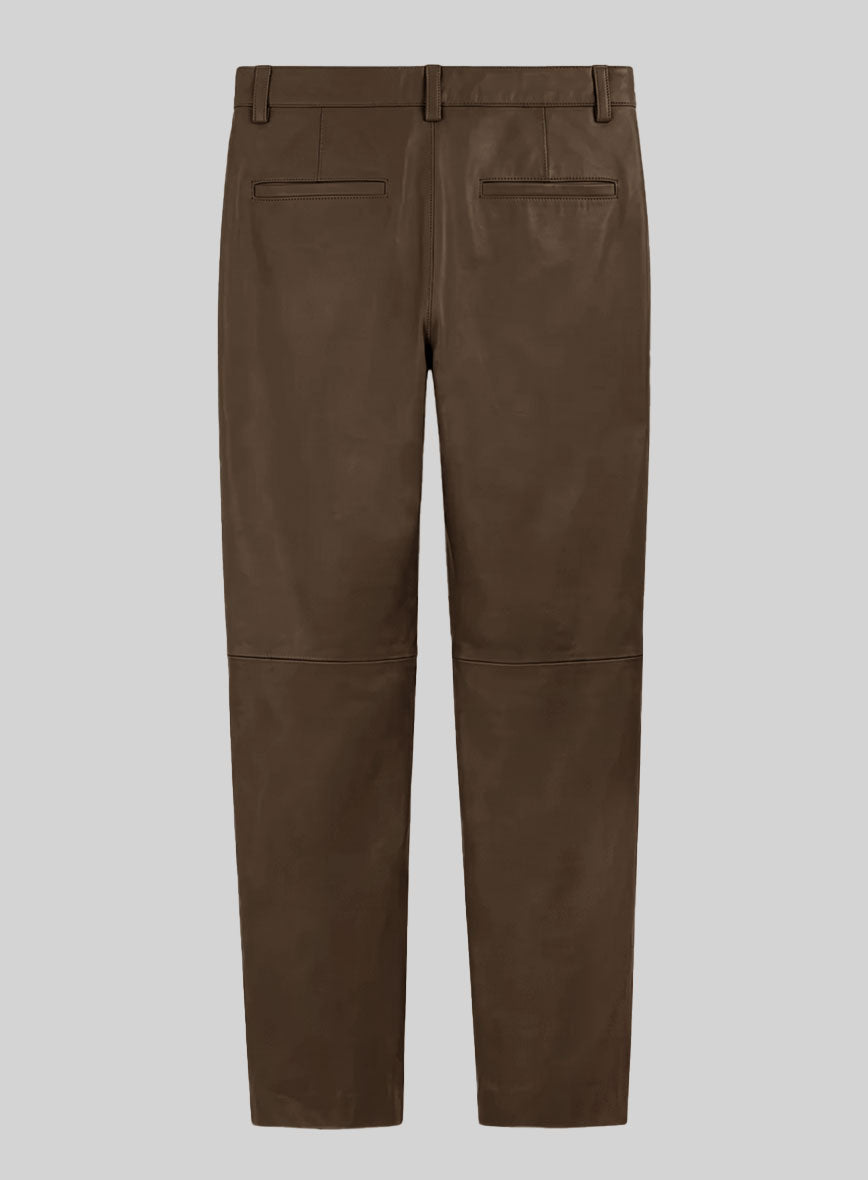 Scottish Brown Leather Trousers - StudioSuits