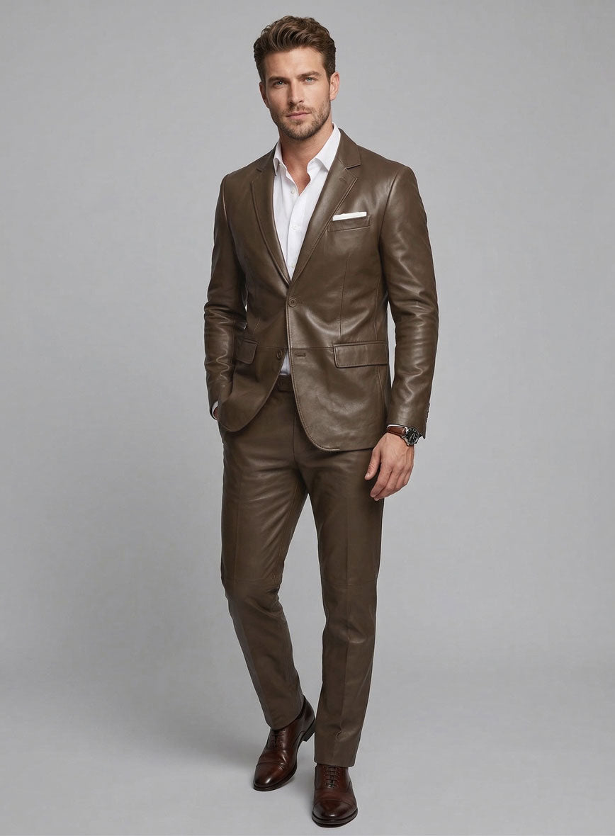Scottish Brown Leather Suit - StudioSuits