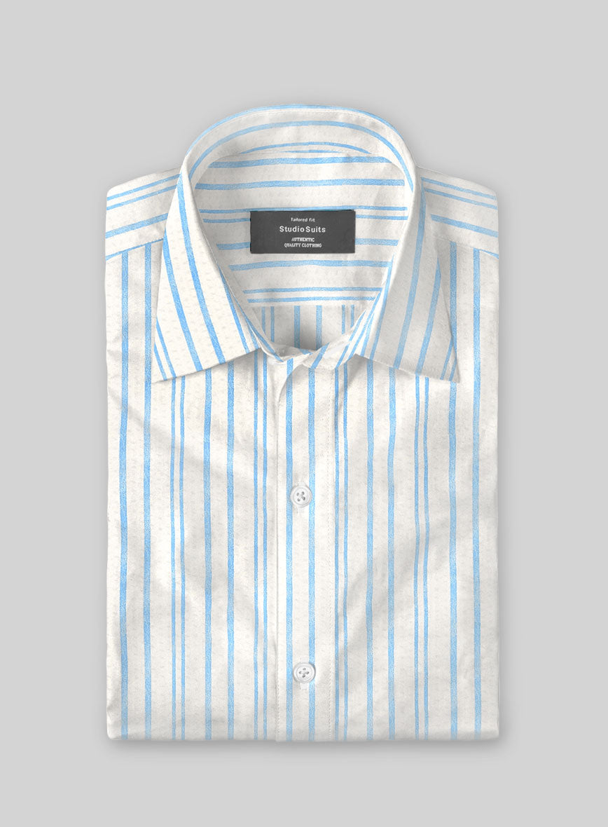Seabreeze Stripe Cotton Lycra Shirt - StudioSuits