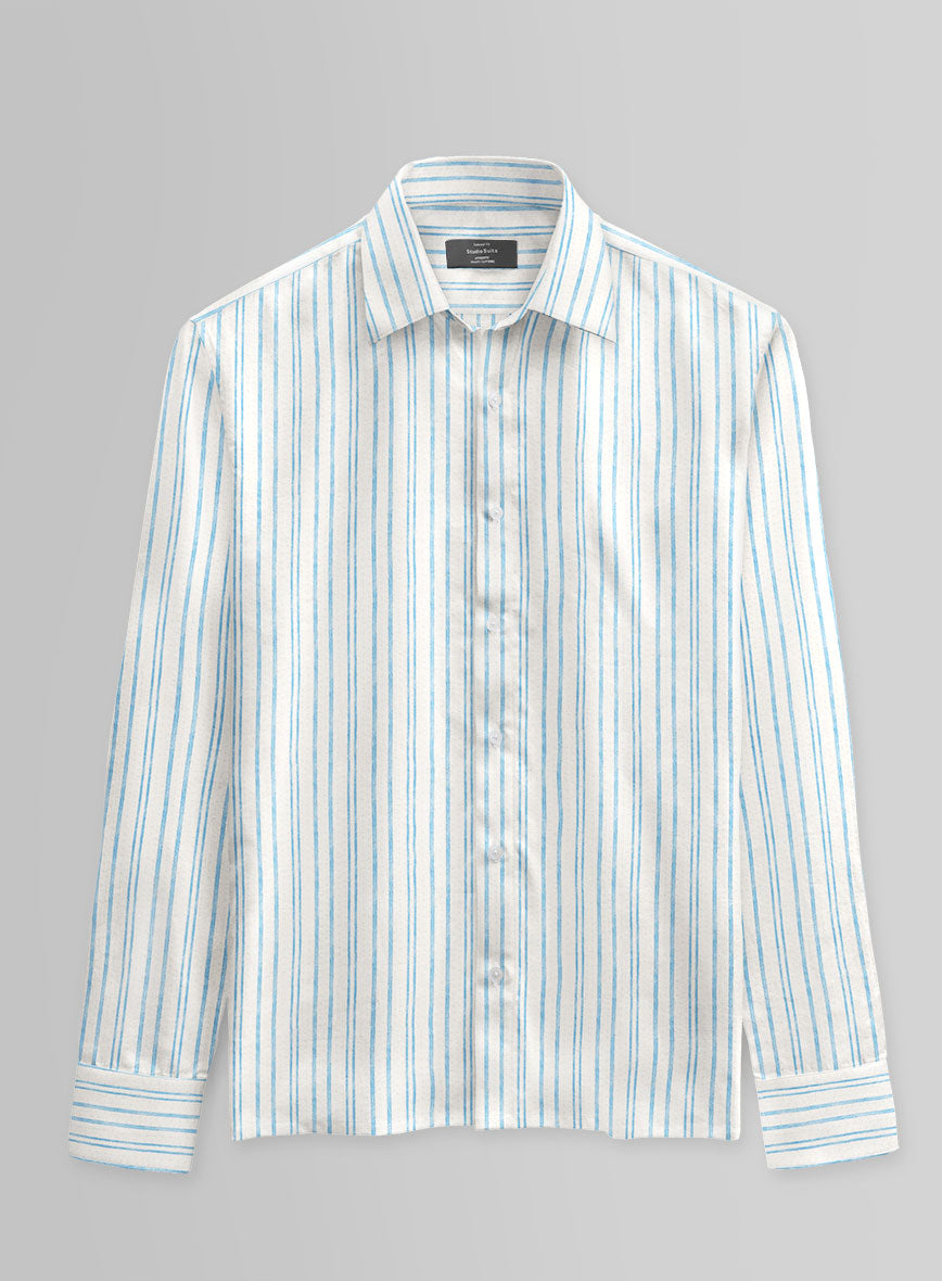 Seabreeze Stripe Cotton Lycra Shirt - StudioSuits