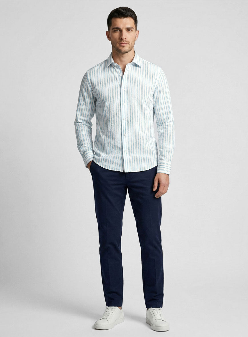 Seabreeze Stripe Cotton Lycra Shirt - StudioSuits