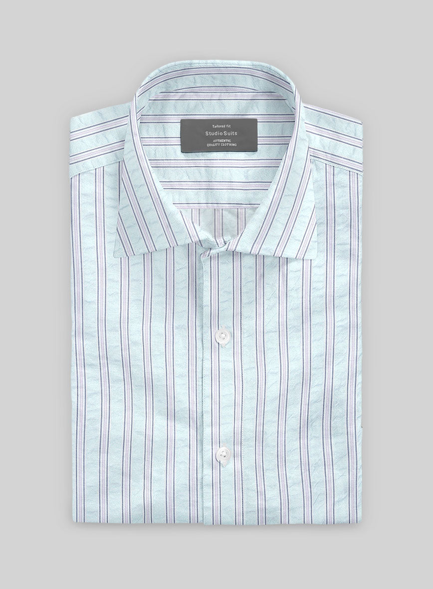Seafoam Cotton Tencel Shirt - StudioSuits