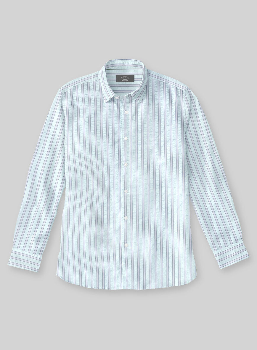 Seafoam Cotton Tencel Shirt - StudioSuits
