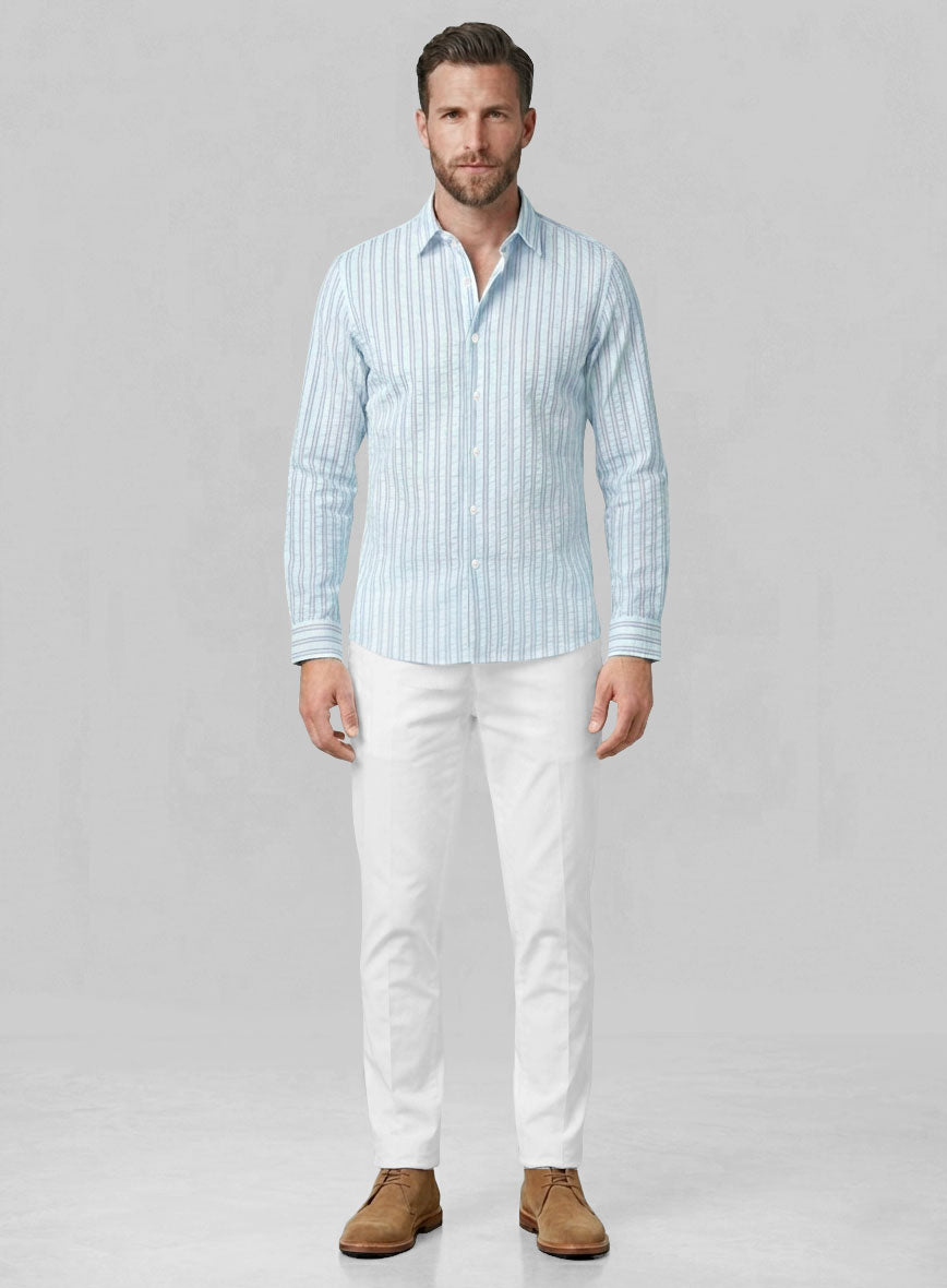 Seafoam Cotton Tencel Shirt - StudioSuits