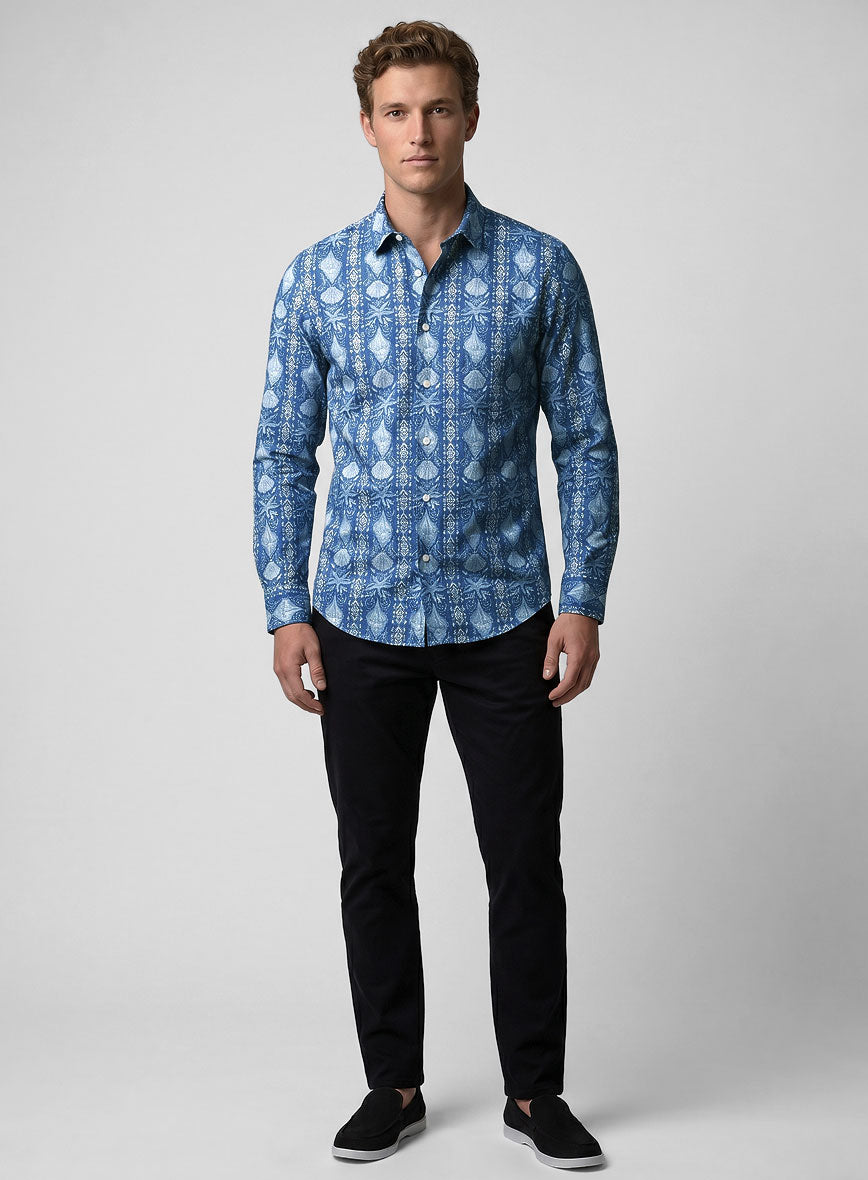 Seashell Cotton Lycra Shirt - StudioSuits