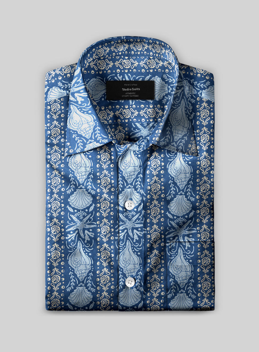 Seashell Cotton Lycra Shirt - StudioSuits