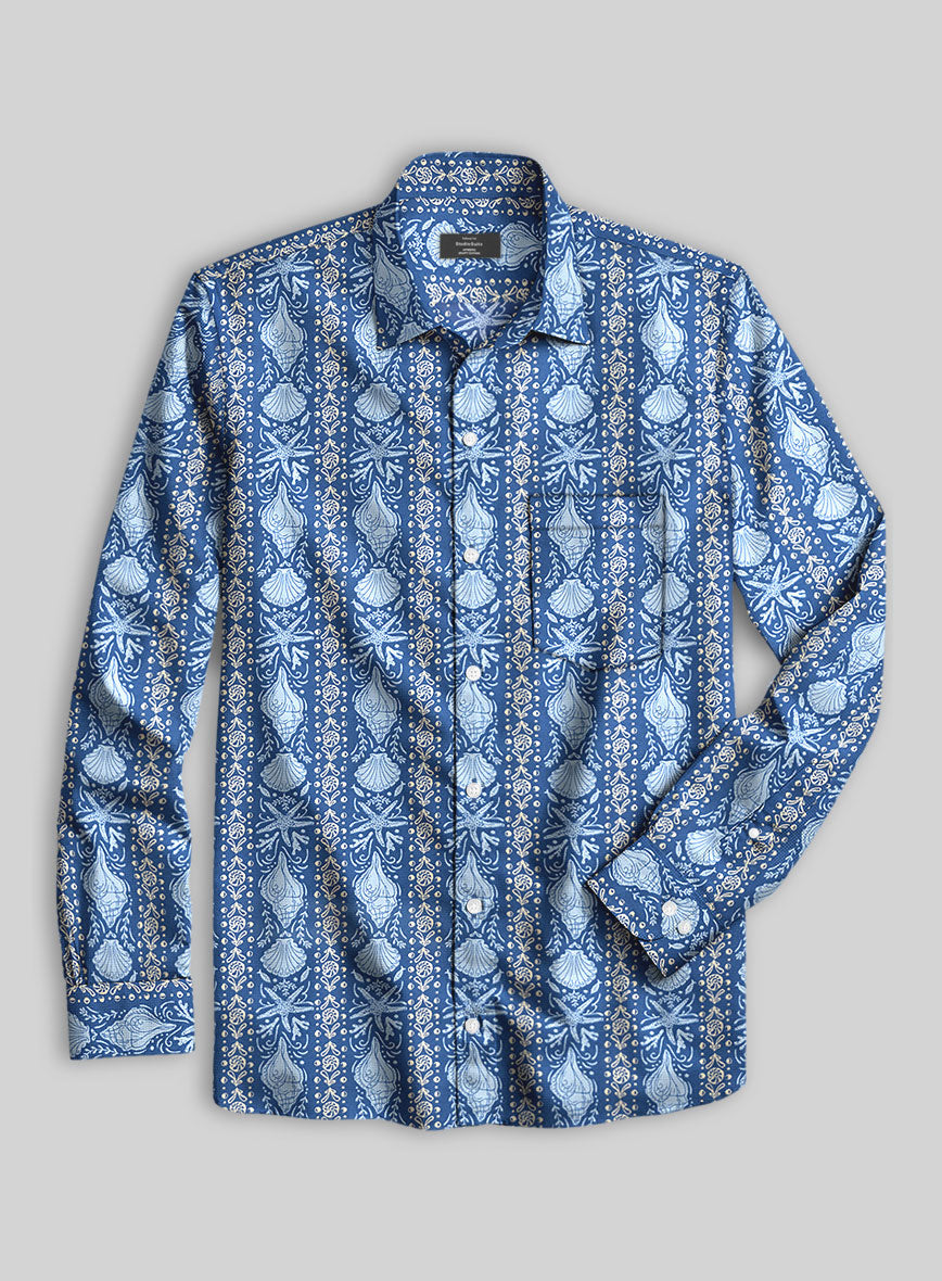 Seashell Cotton Lycra Shirt - StudioSuits