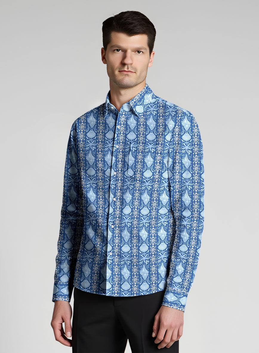 Seashell Cotton Lycra Shirt - StudioSuits