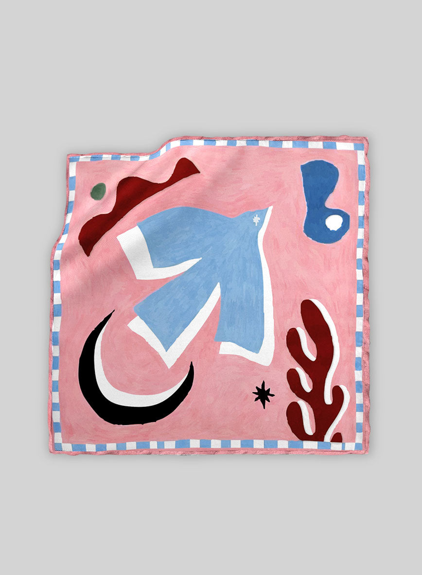 Seaside Abstraction Silk Pocket Square - StudioSuits