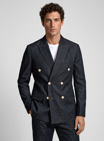 Selvedge Denim Double Breasted Blazer - StudioSuits