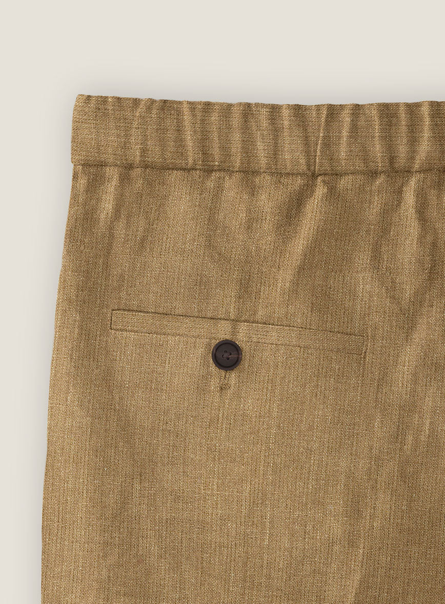 Sepia Brown Linen Shorts - StudioSuits