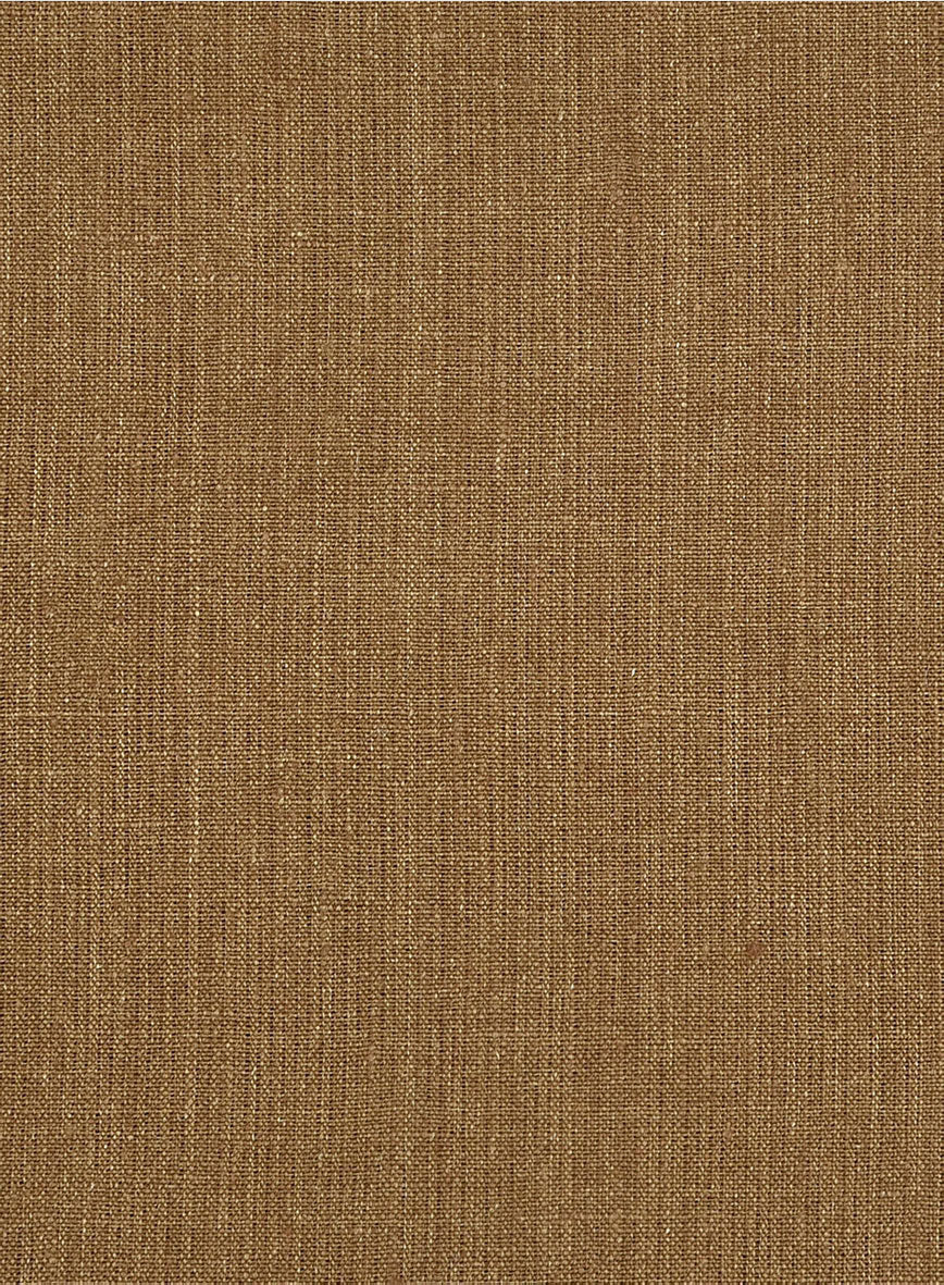 Sepia Brown Linen Zipper Jacket - StudioSuits