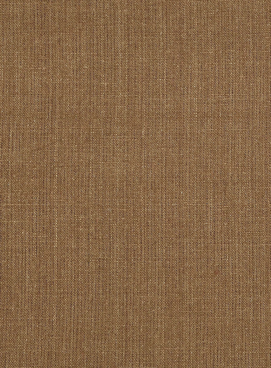 Sepia Brown Pure Linen Highland Trousers - StudioSuits