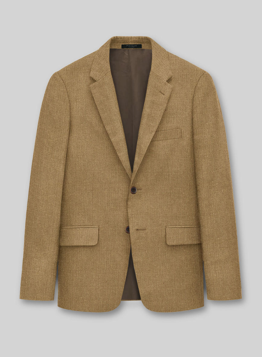 Sepia Brown Linen Jacket - StudioSuits