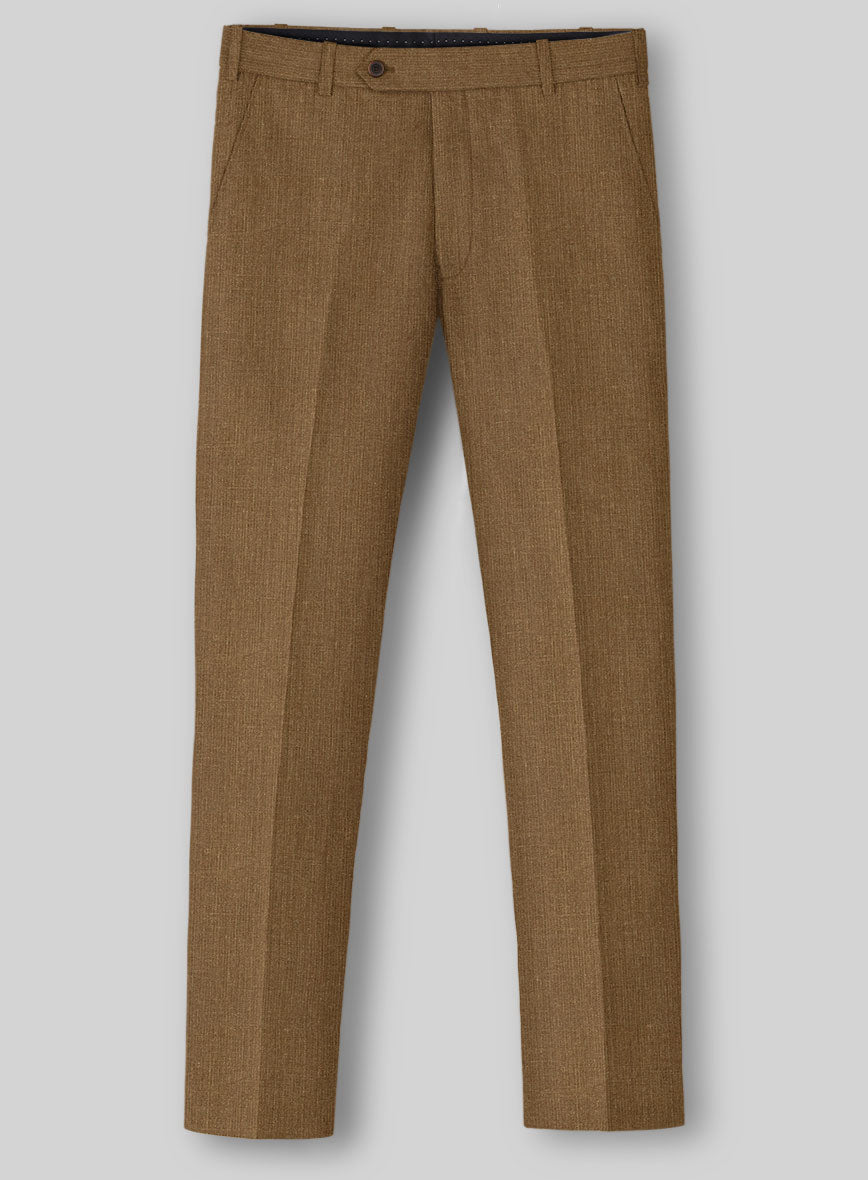 chinese dress ladies Men's Sepia Brown Linen Pants by StudioSuits