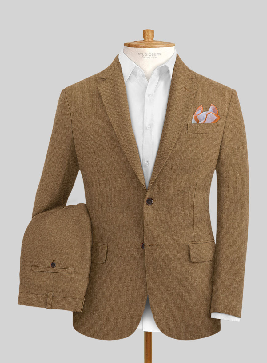 Sepia Brown Pure Linen Suit - StudioSuits
