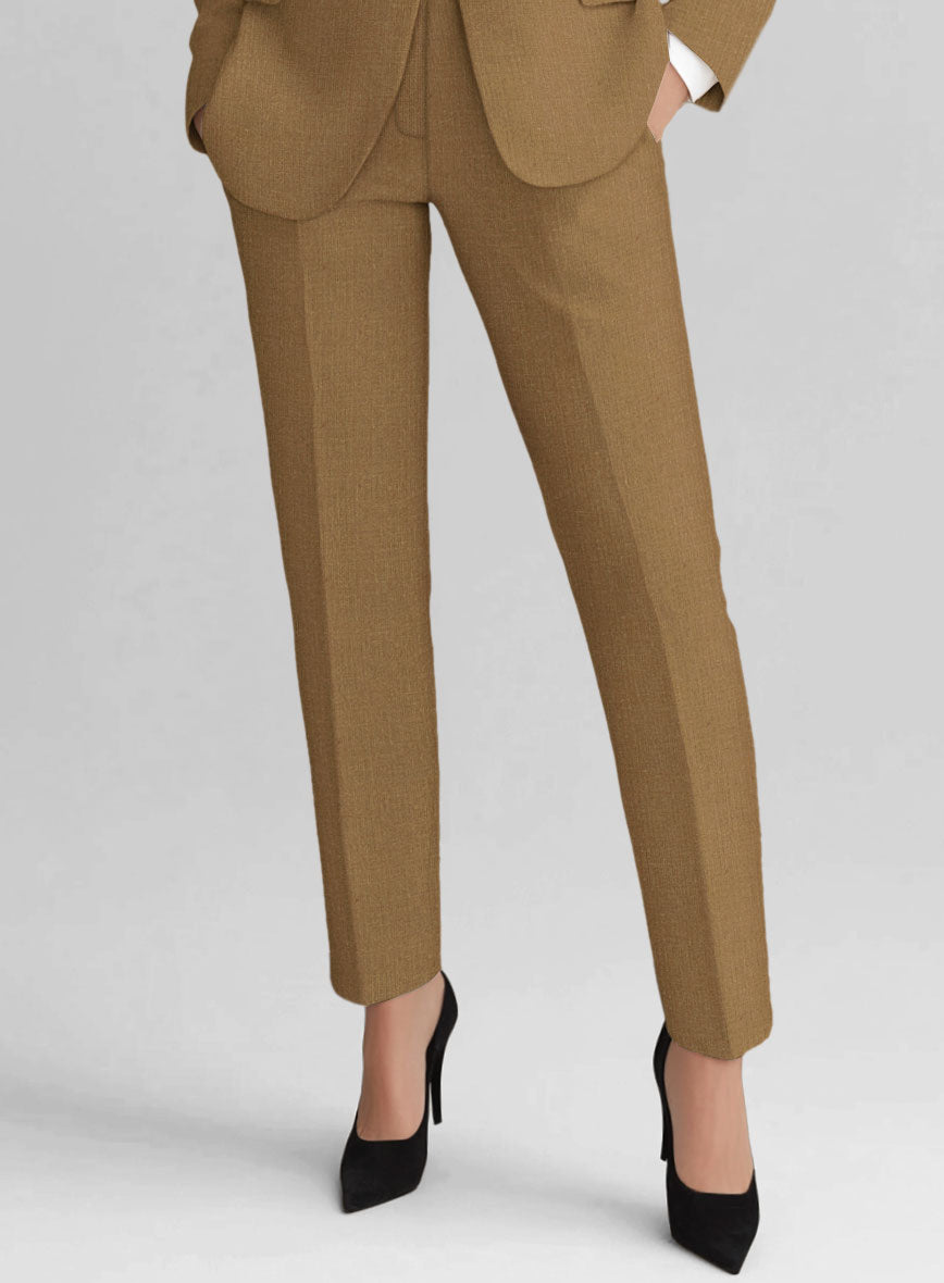 Women's Sepia Brown Linen Suit - StudioSuits