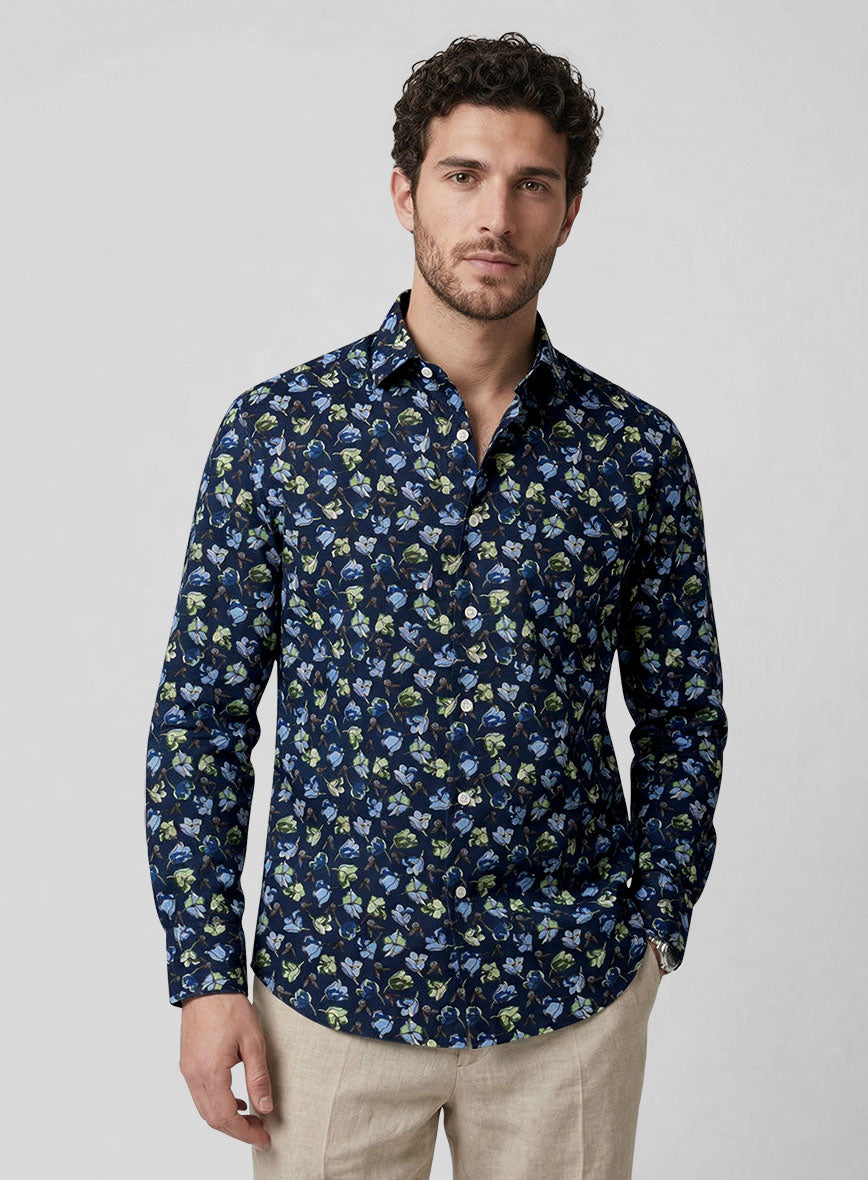 Serene Orchid Feather Cotton Shirt - StudioSuits