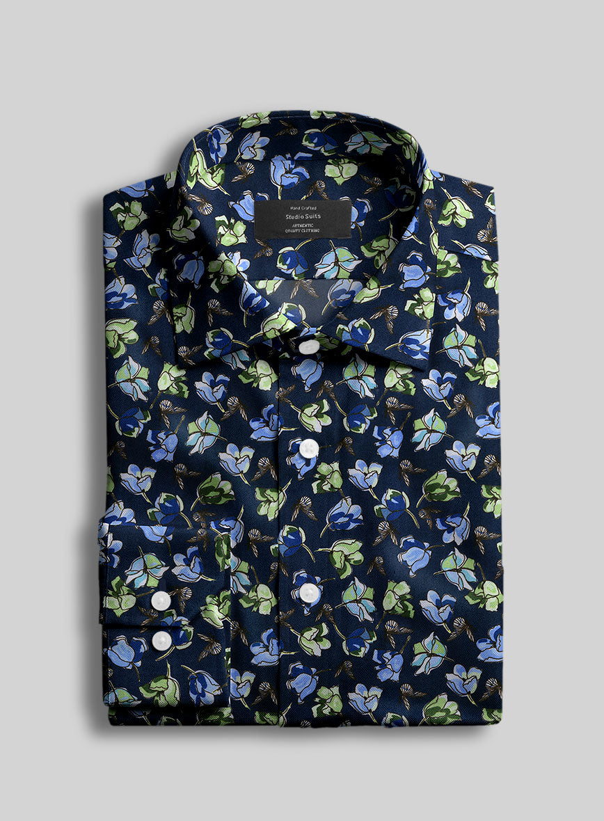 Serene Orchid Feather Cotton Shirt - StudioSuits