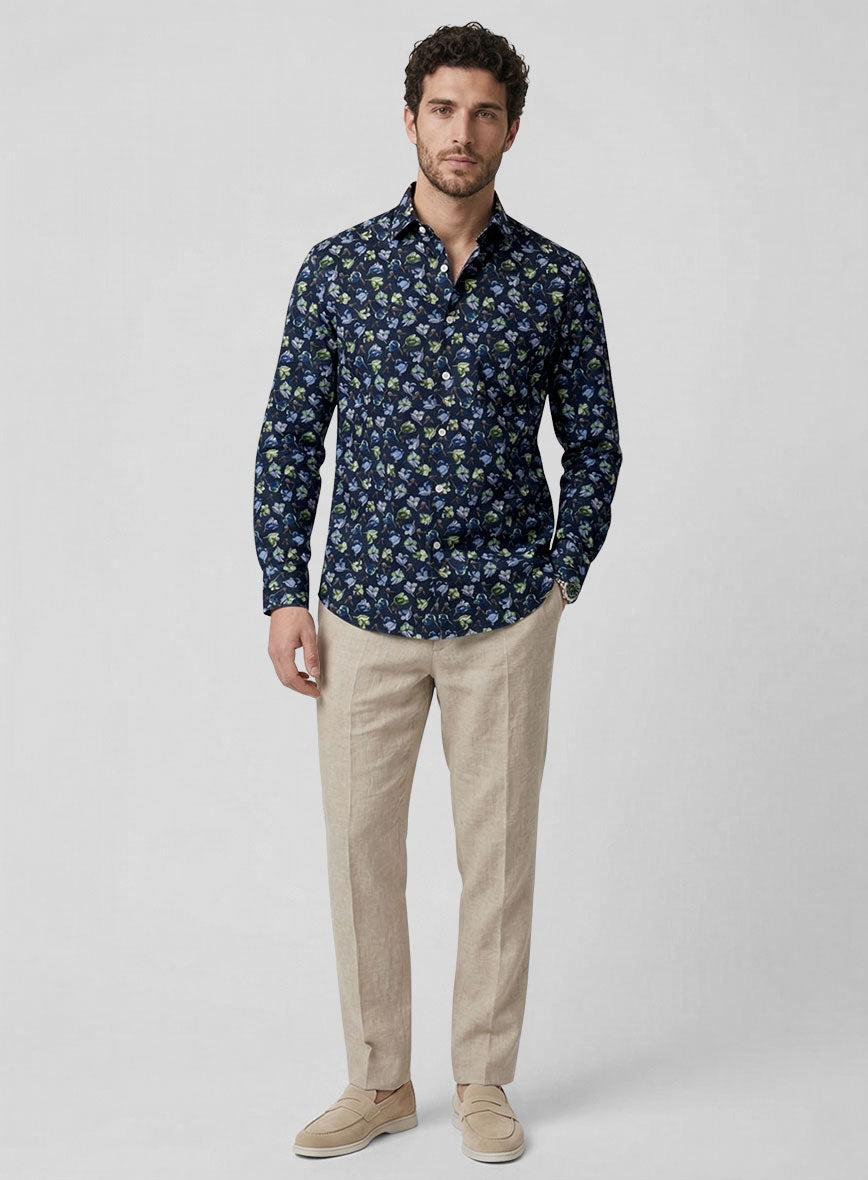 Serene Orchid Feather Cotton Shirt - StudioSuits