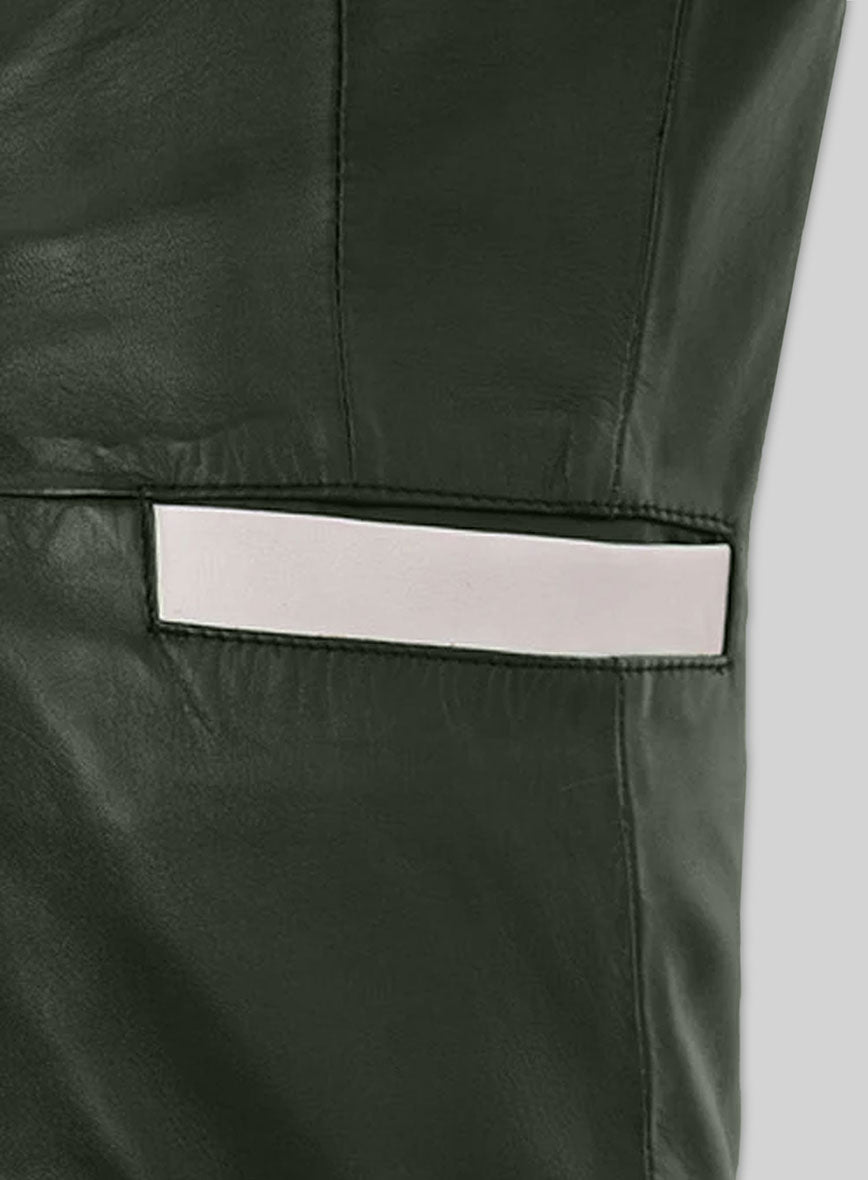 Soft Deep Olive Wax Hampton Leather Blazer - StudioSuits