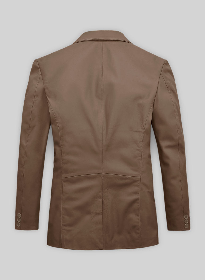 Soft King Brown Leather Blazer - StudioSuits