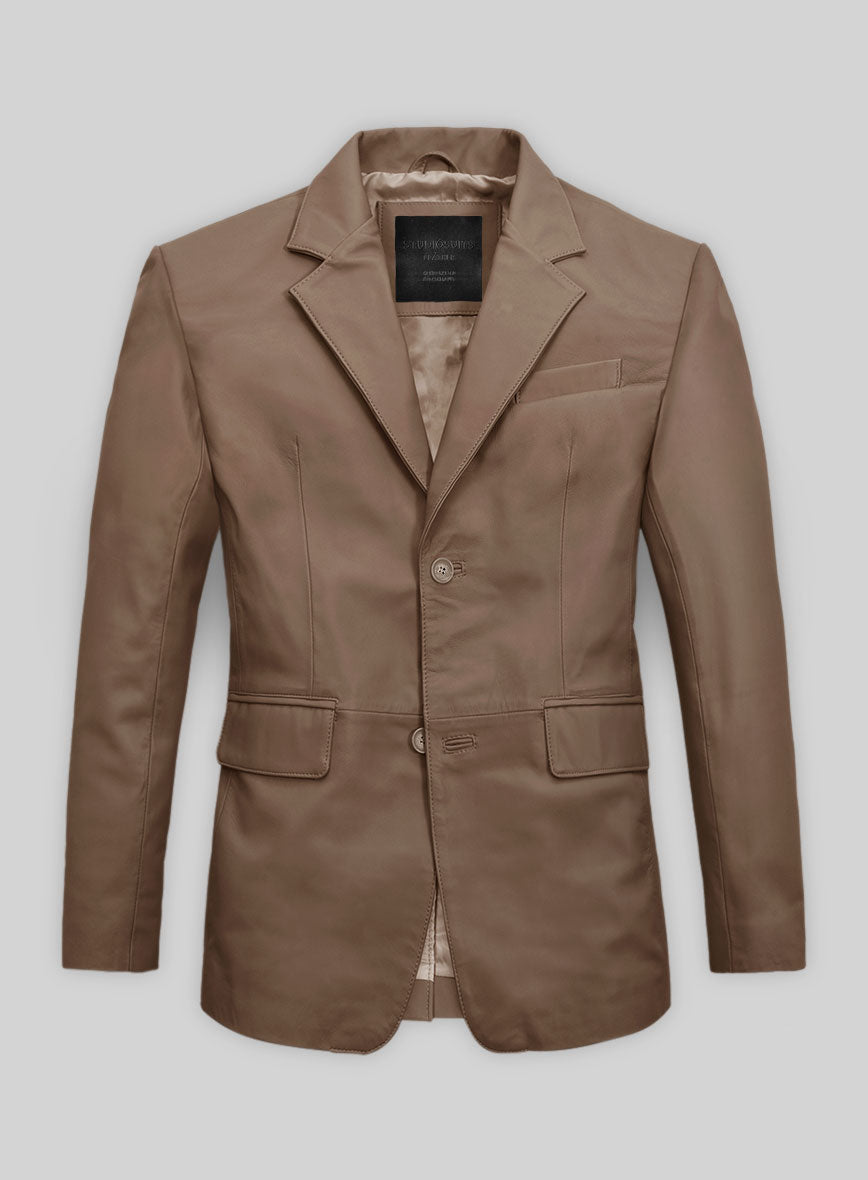 Soft King Brown Leather Blazer - StudioSuits
