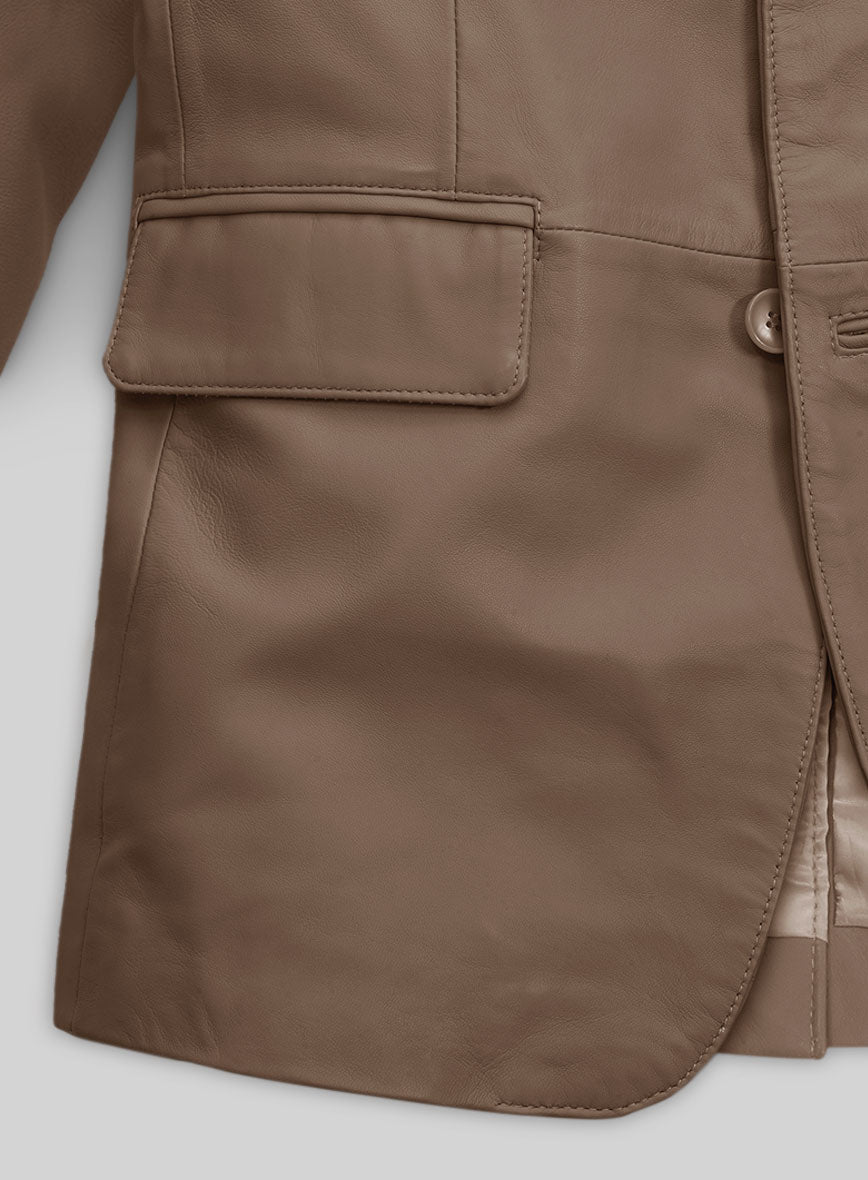 Soft King Brown Leather Blazer - StudioSuits