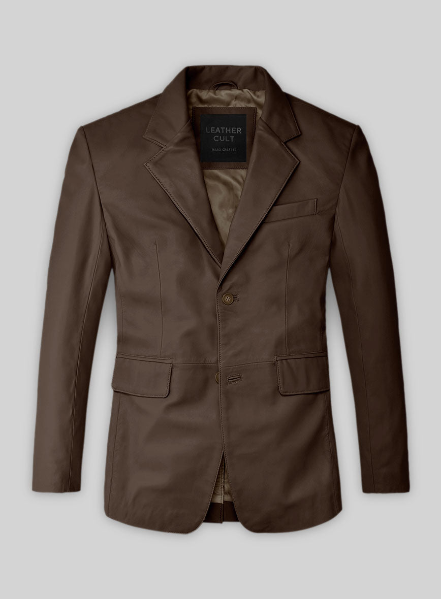 Soft Scottish Brown Leather Blazer - StudioSuits