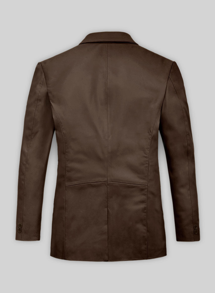 Soft Scottish Brown Leather Blazer - StudioSuits