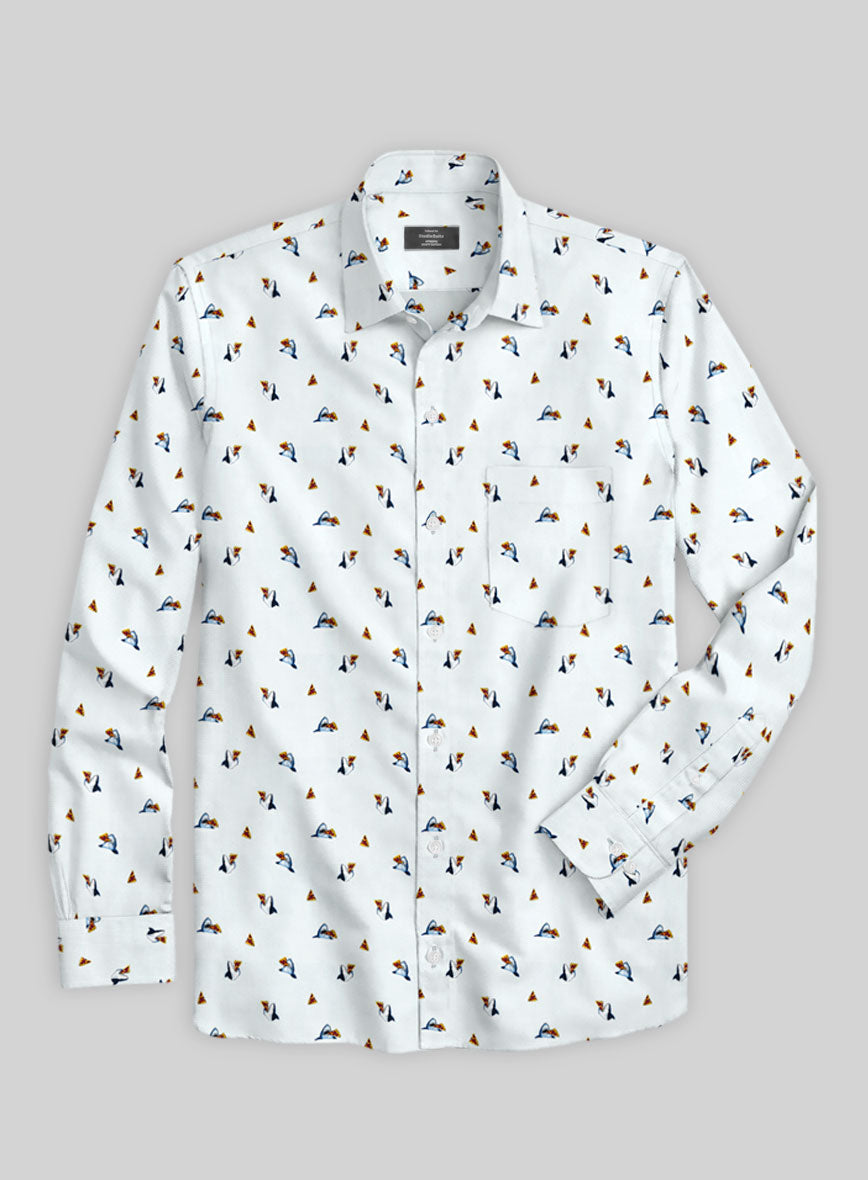 Shark Pizza Cotton Shirt - StudioSuits