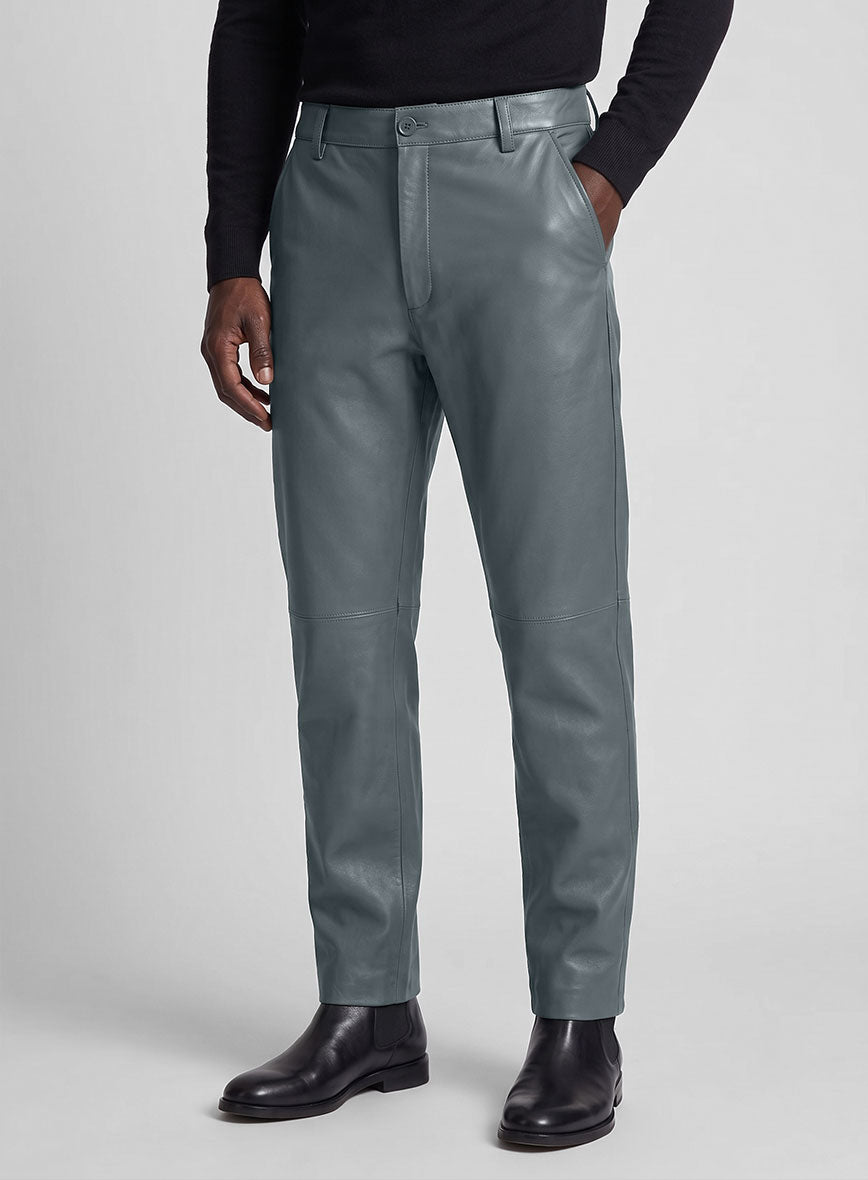 Sherpa Gray Leather Trousers - StudioSuits