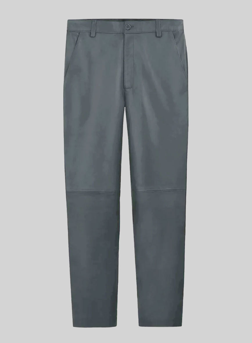 Sherpa Gray Leather Trousers - StudioSuits