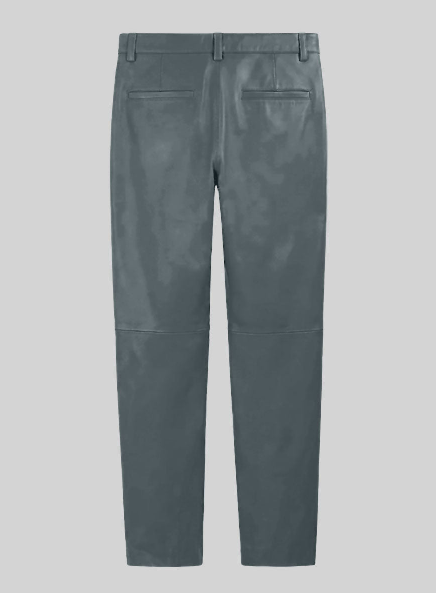 Sherpa Gray Leather Trousers - StudioSuits