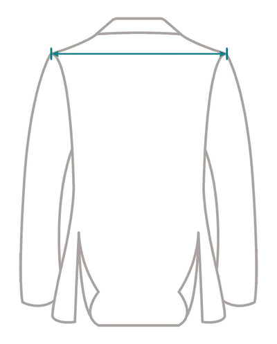 Jacket shoulder measurement taken seam to seam across the back