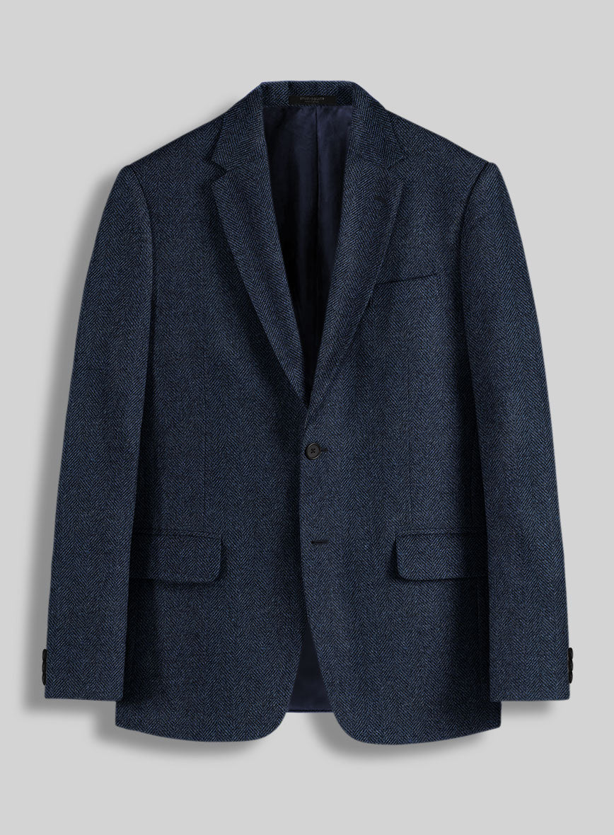 Showman Blue Herringbone Tweed Jacket
