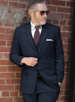 Showman Blue Herringbone Tweed Suit - StudioSuits