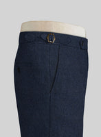 Showman Blue Herringbone Tweed Highland Trousers - StudioSuits