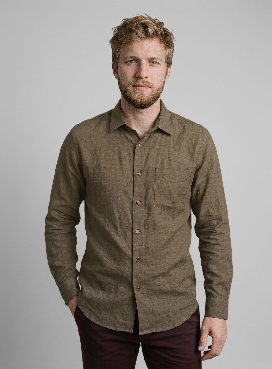 Sienna Earth Linen Shirt - StudioSuits